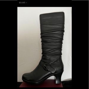 Dansko Tall Boots Brinkley Nappa Black leather with heel